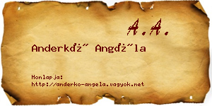 Anderkó Angéla névjegykártya